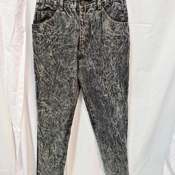 Rodeo Rider Beverly Hills Acid Wash Black 7/8 RARE "God Is Lord" Button Jeans - Picture 1 of 14